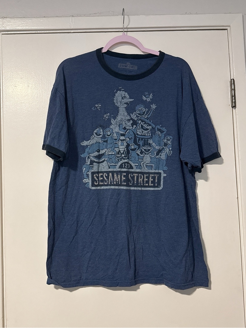 Sesame Street Men's Blue Graphic Tee